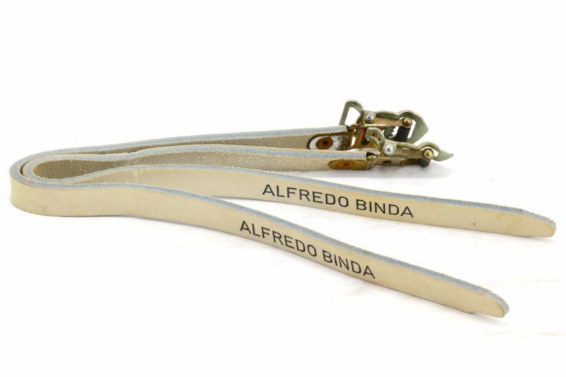 Alfredo Binda Leather Toe Straps White / Black NOS L'Eroica Made in Italy Coppi - Image 2
