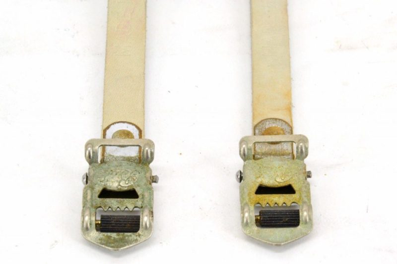 Alfredo Binda Leather Toe Straps White / Black NOS L'Eroica Made in Italy Coppi - Image 3