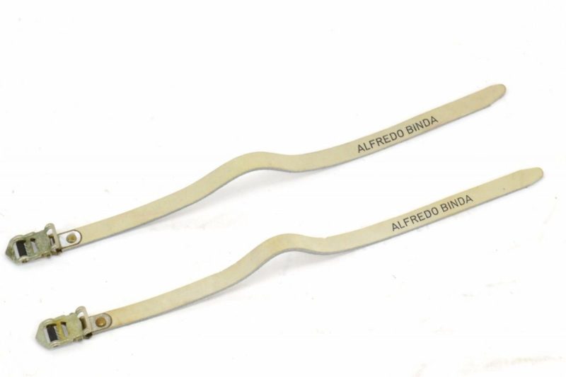 Alfredo Binda Leather Toe Straps White / Black NOS L'Eroica Made in Italy Coppi - Image 4