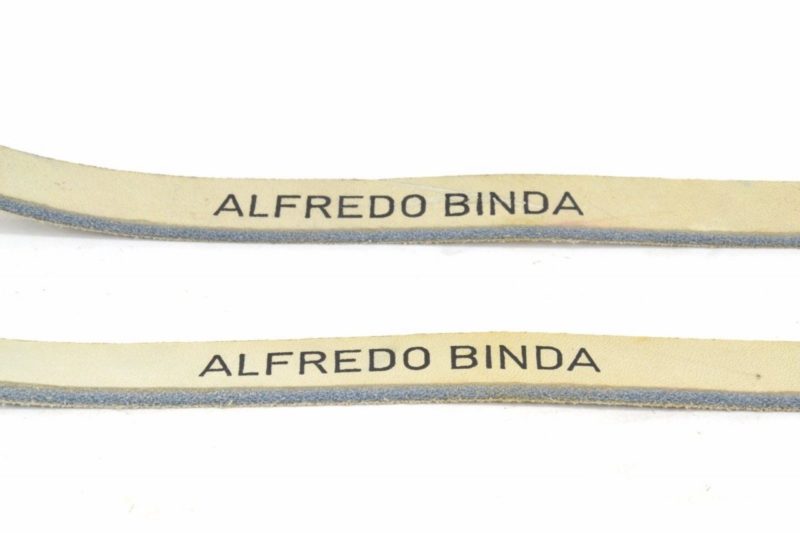 Alfredo Binda Leather Toe Straps White / Black NOS L'Eroica Made in Italy Coppi