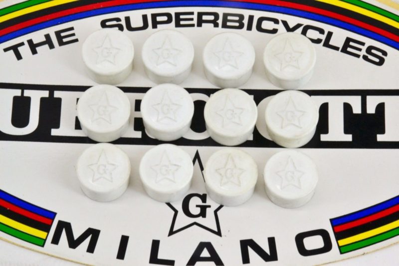 Guerciotti Handlebar End Plugs White x2 NOS Made in Italy Milano L'Eroica Cross