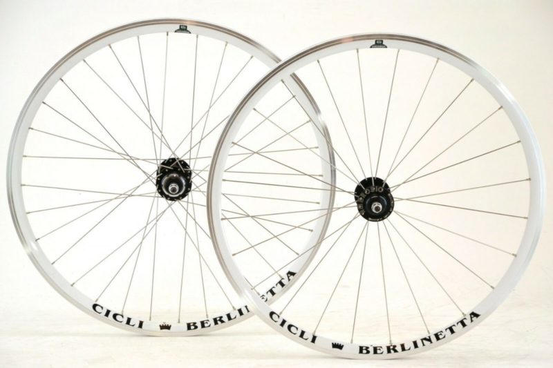 NEW Ambrosio Pista Track Wheelset 28 / 32 Hole White / Black Cicli Berlinetta - Image 2