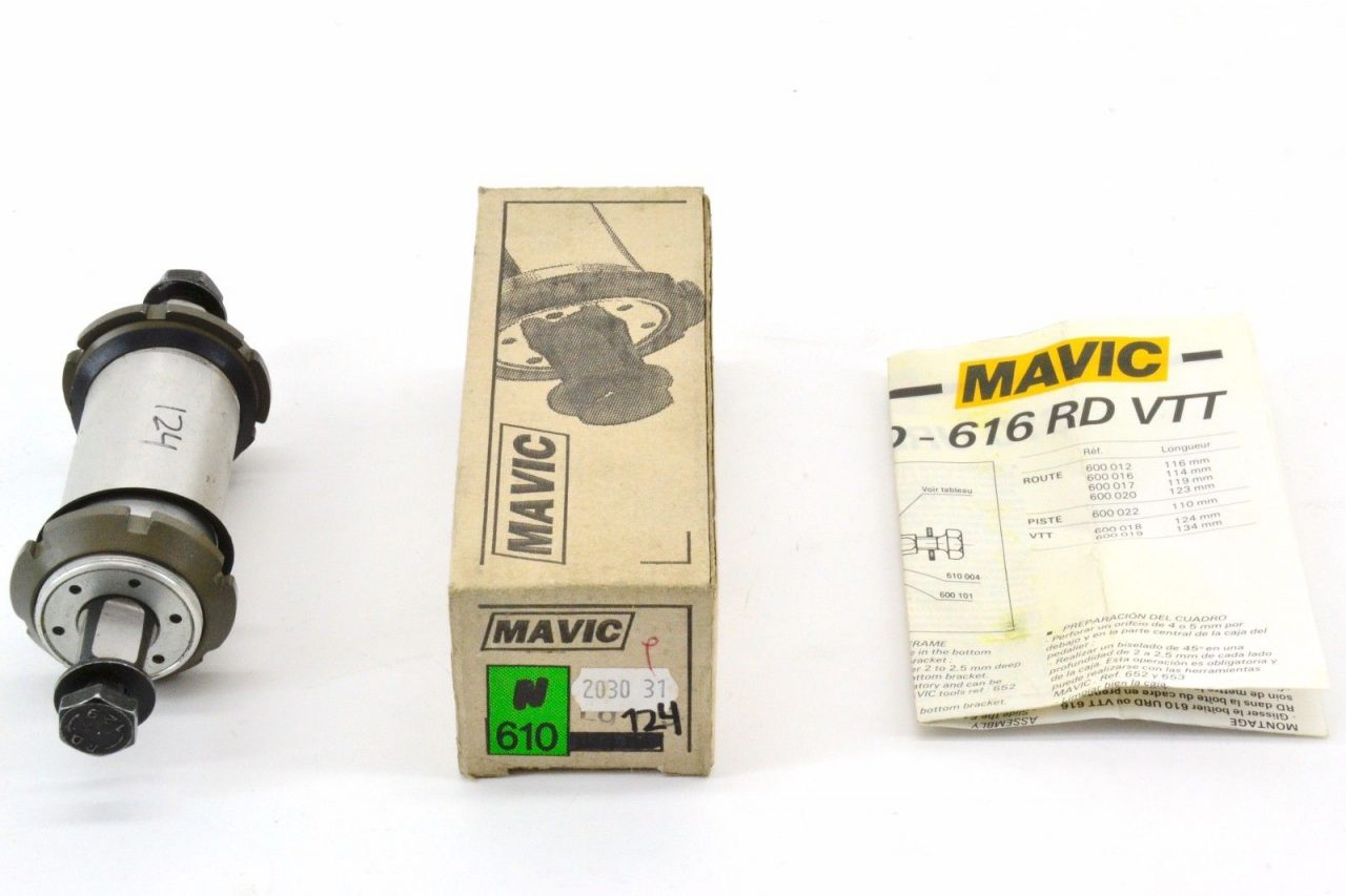NOS MAVIC ZAP 610 URD Universal Triple Bottom Bracket 124mm 80s