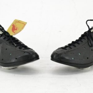 Chaussures De Cyclisme Vintage Detto Pietro – Cuir Noir, Taille EU 38 – Fabriquées En Italie (années 70)