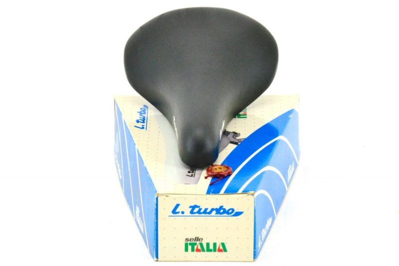 NOS Selle Italia 'Lady Turbo' Road Saddle 1994 Hinault Black Leather L'Eroica - Image 2
