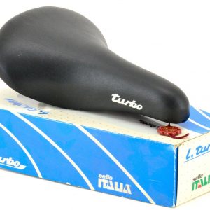 NOS Selle Italia 'Lady Turbo' Road Saddle 1994 Hinault Black Leather L'Eroica