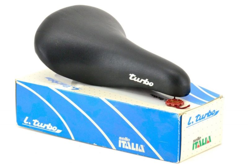 NOS Selle Italia 'Lady Turbo' Road Saddle 1994 Hinault Black Leather L'Eroica