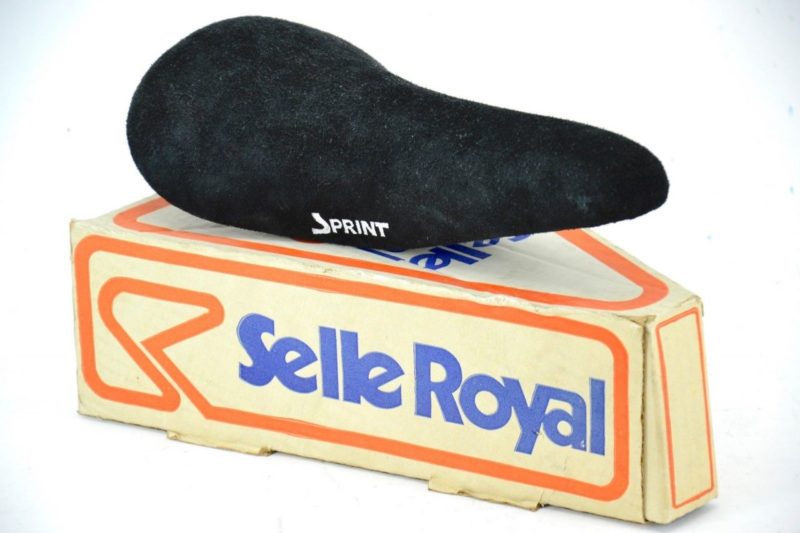 NOS Selle Royal 'Sprint' Original Black Suede Leather Saddle