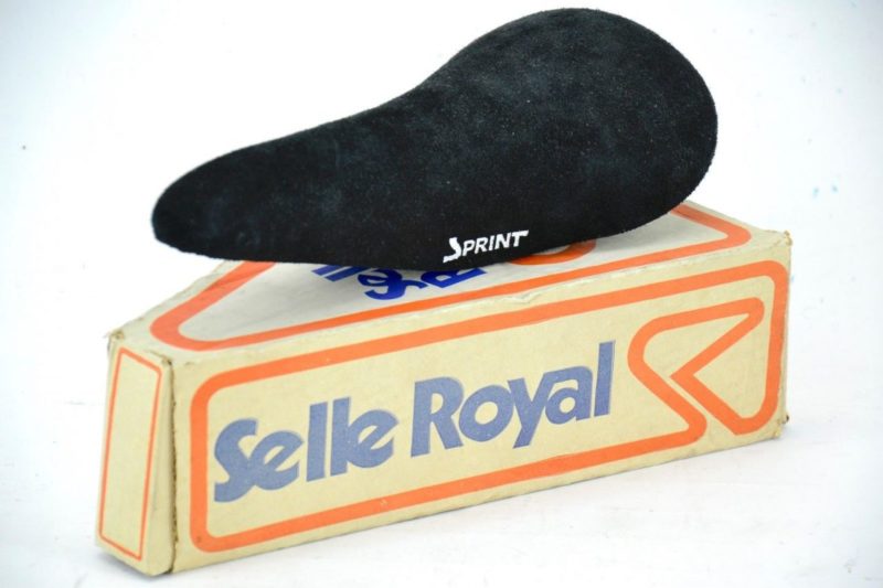 NOS Selle Royal 'Sprint' Original Black Suede Leather Saddle - Image 4