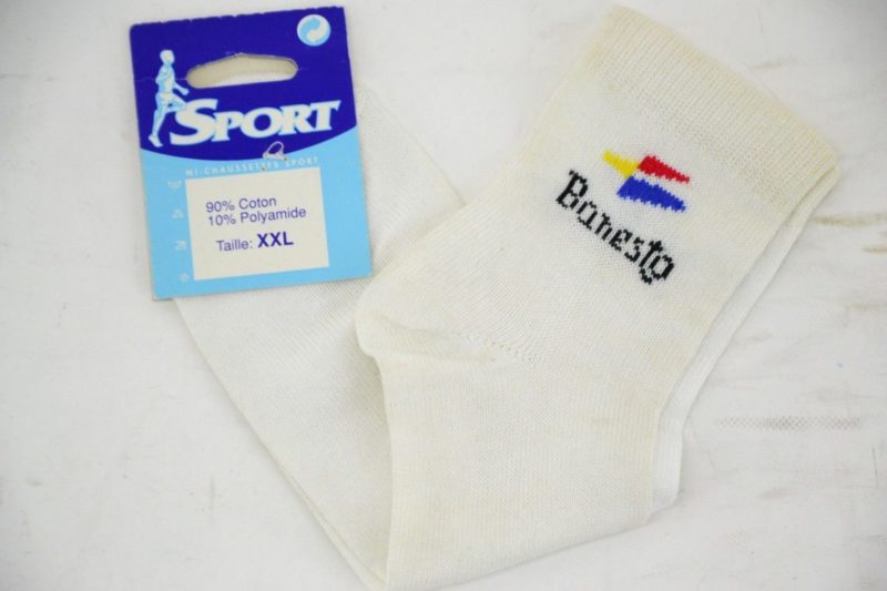 NOS White Cycling Socks Banesto Miguel Indurain Road Bike Size XXL Pinarello - Image 4
