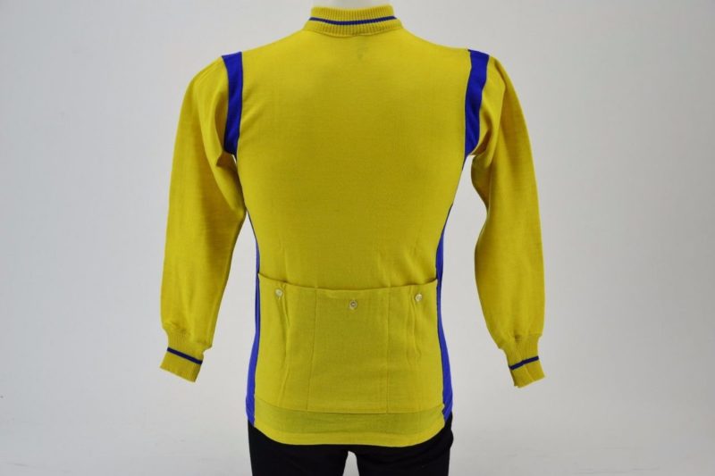 'Sammontana' Yellow/Blue 1970s Classic Vintage Cycling Jersey Size 2 L'Eroica - Image 2