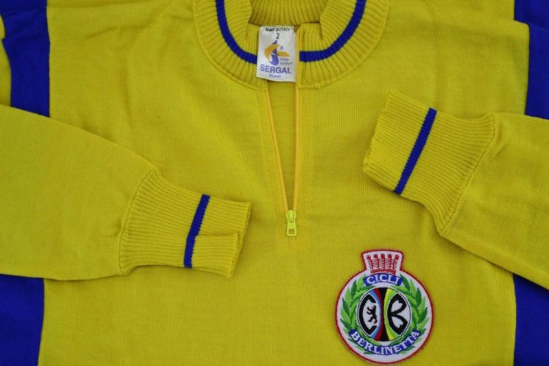 'Sammontana' Yellow/Blue 1970s Classic Vintage Cycling Jersey Size 2 L'Eroica - Image 3