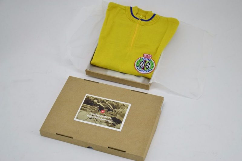 'Sammontana' Yellow/Blue 1970s Classic Vintage Cycling Jersey Size 2 L'Eroica - Image 4