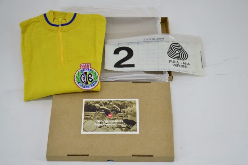 'Sammontana' Yellow/Blue 1970s Classic Vintage Cycling Jersey Size 2 L'Eroica - Image 5