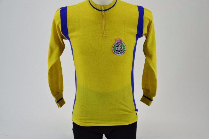 'Sammontana' Yellow/Blue 1970s Classic Vintage Cycling Jersey Size 2 L'Eroica