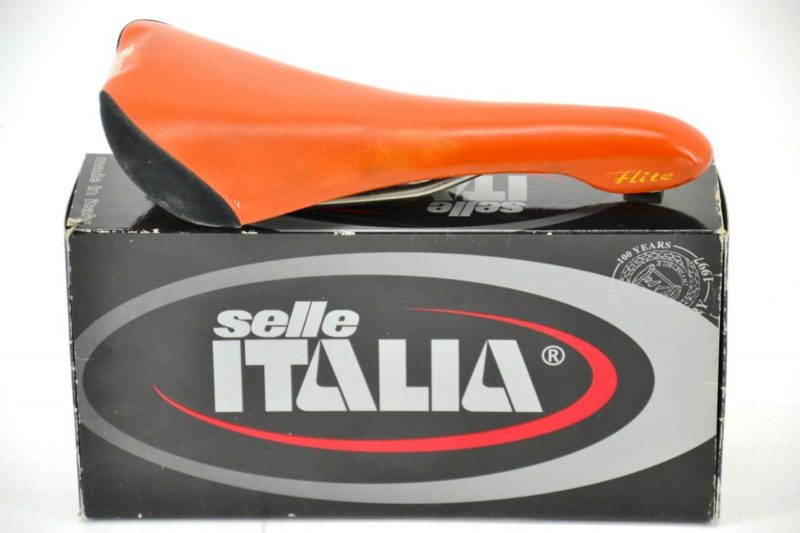 Selle Italia Flite Saddle Orange Leather Titanium Vintage 1997 1990s - Image 2