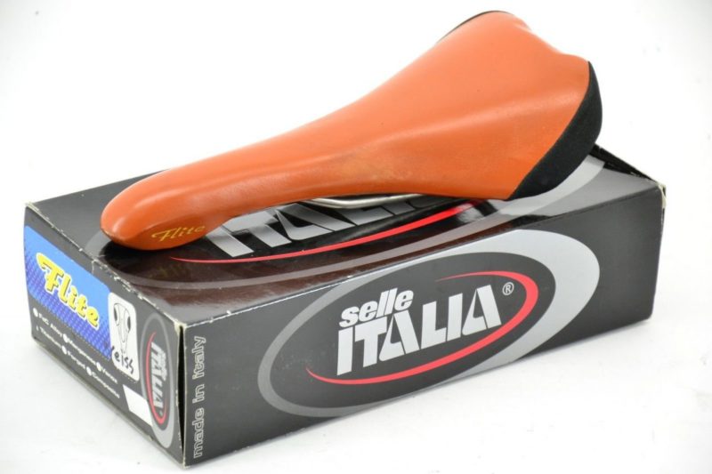 Selle Italia Flite Saddle Orange Leather Titanium Vintage 1997 1990s - Image 7