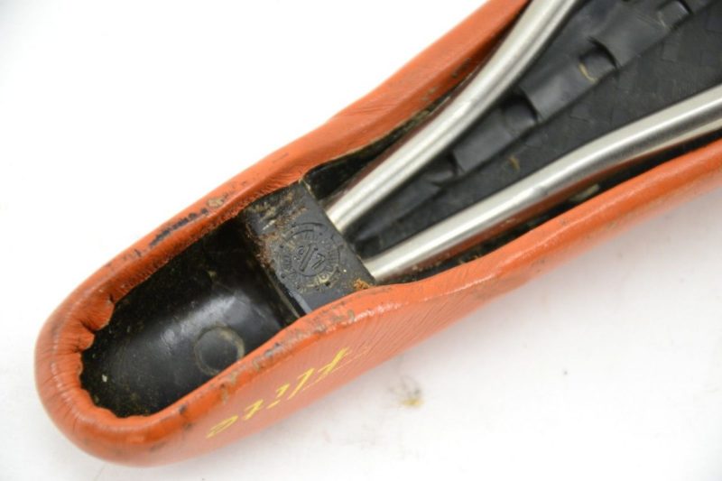 Selle Italia Flite Saddle Orange Leather Titanium Vintage 1997 1990s - Image 8