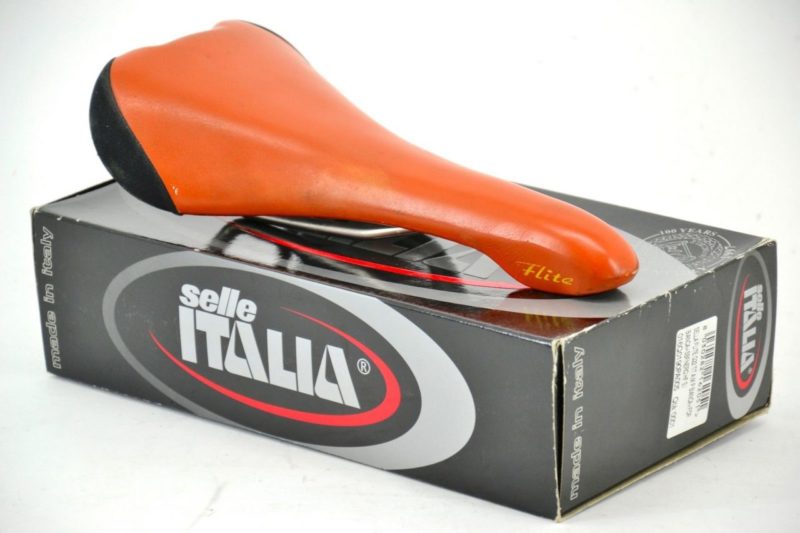 Selle Italia Flite Saddle Orange Leather Titanium Vintage 1997 1990s
