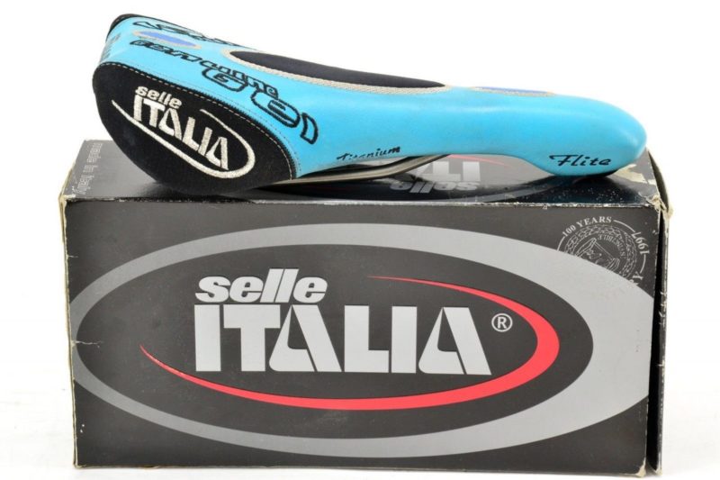 Selle Italia Flite Saddle Titanium Blue Leather Gel Classic 90s De Rosa Colnago - Image 2
