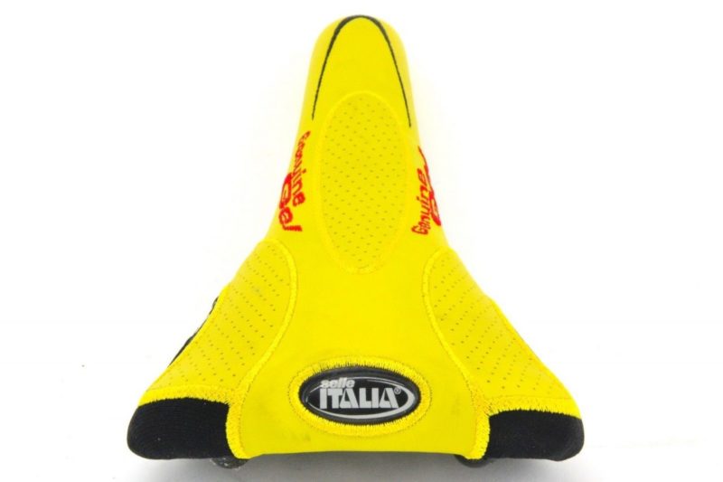 Selle Italia Flite Titanium Genuine Gel Saddle Yellow Leather 2001 Made in Italy - Image 5