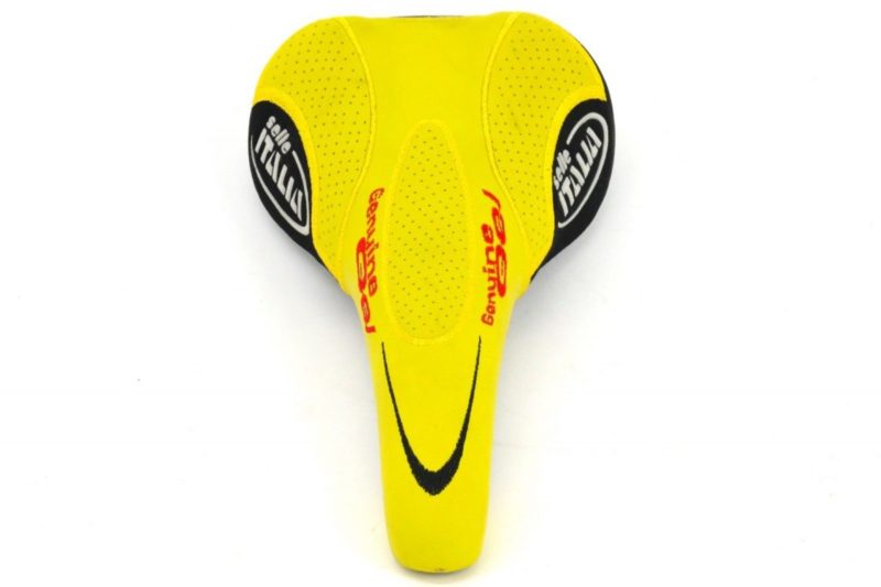 Selle Italia Flite Titanium Genuine Gel Saddle Yellow Leather 2001 Made in Italy - Image 6