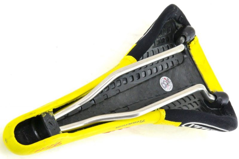Selle Italia Flite Titanium Genuine Gel Saddle Yellow Leather 2001 Made in Italy - Image 7