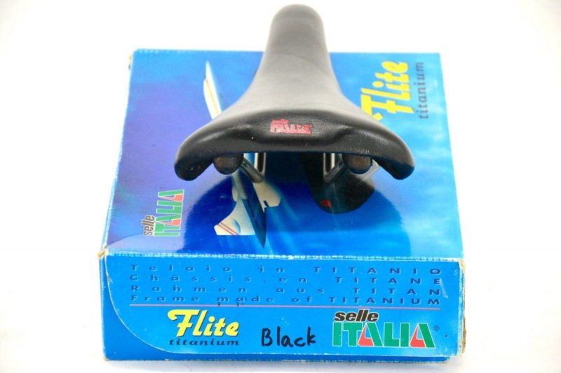 Selle Italia Flite Titanium Red Logo Black Leather 1995 Made in Italy TDF Rapha - Image 4