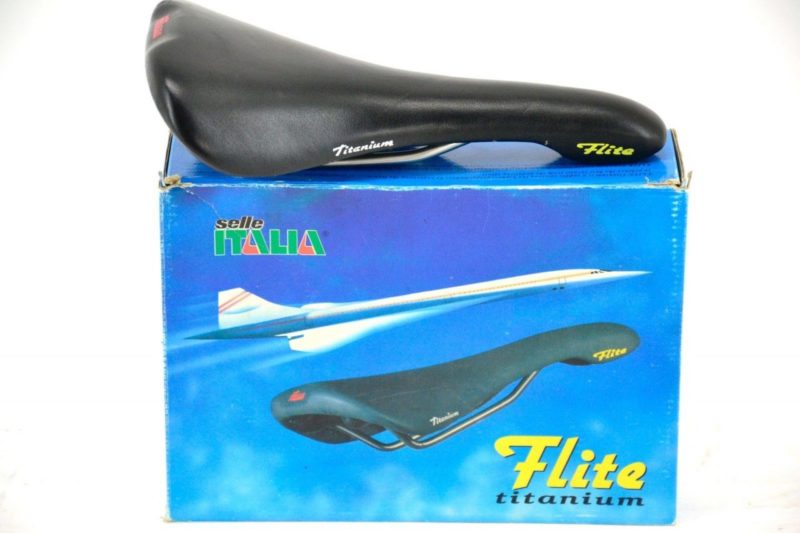 Selle Italia Flite Titanium Red Logo Black Leather 1995 Made in Italy TDF Rapha - Image 5