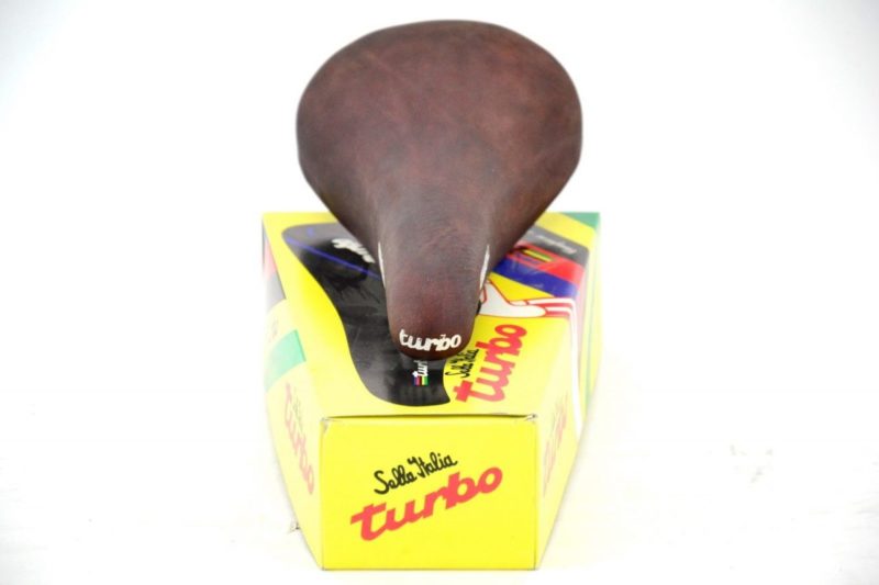 Selle Italia Turbo Saddle Brown Leather Bernard Hinault NOS Made in Italy - Image 2