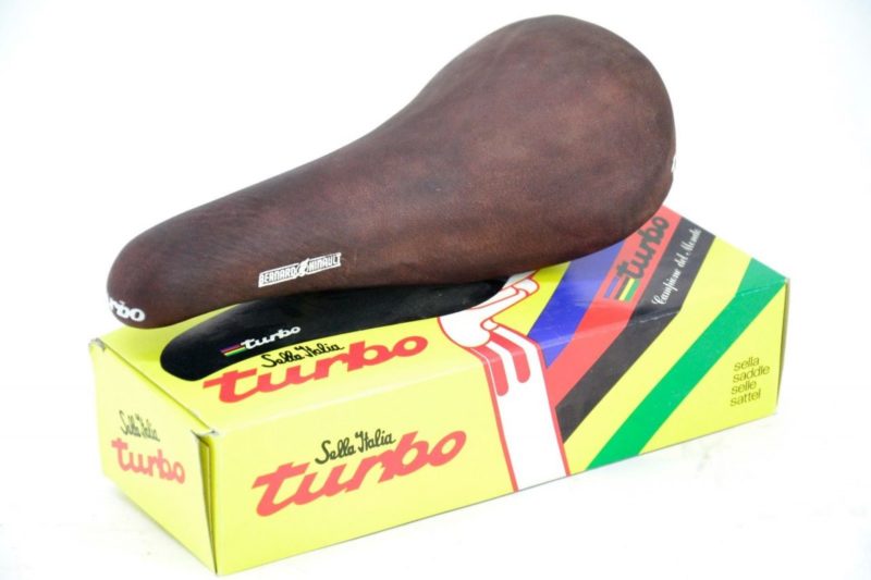 Selle Italia Turbo Saddle Brown Leather Bernard Hinault NOS Made in Italy - Image 3