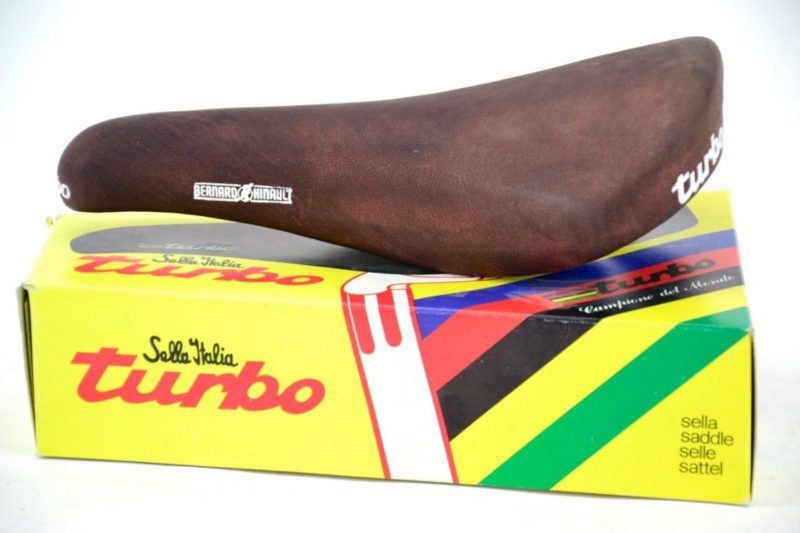 Selle Italia Turbo Saddle Brown Leather Bernard Hinault NOS Made in Italy - Image 4