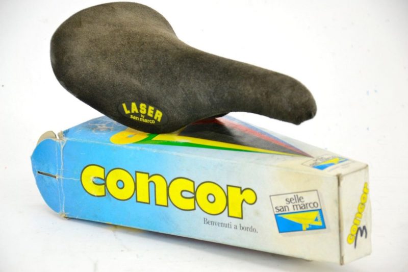 Selle San Marco 'Laser Colnago' Saddle Grey Suede 1980s Classic Campagnolo