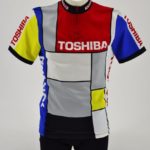 Team Toshiba NOS Mondrian 1989 Vintage Cycling Jersey Size 4