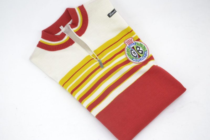 Vintage Cicli Berlinetta Wool Cycling Jersey by Santini NOS