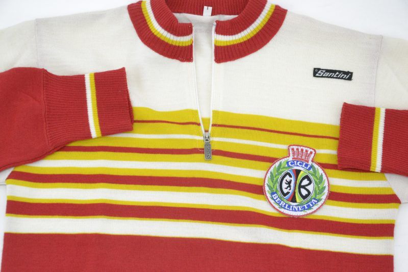Vintage Cicli Berlinetta Wool Cycling Jersey by Santini NOS