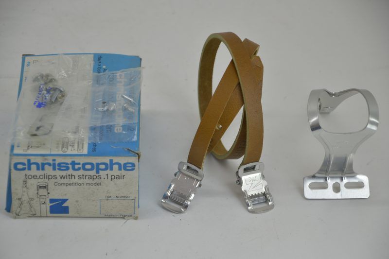 Vintage Christophe 496z Toe Clips with Straps
