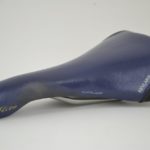 Vintage Selle Italia Flite Titanium saddle in navy blue leather