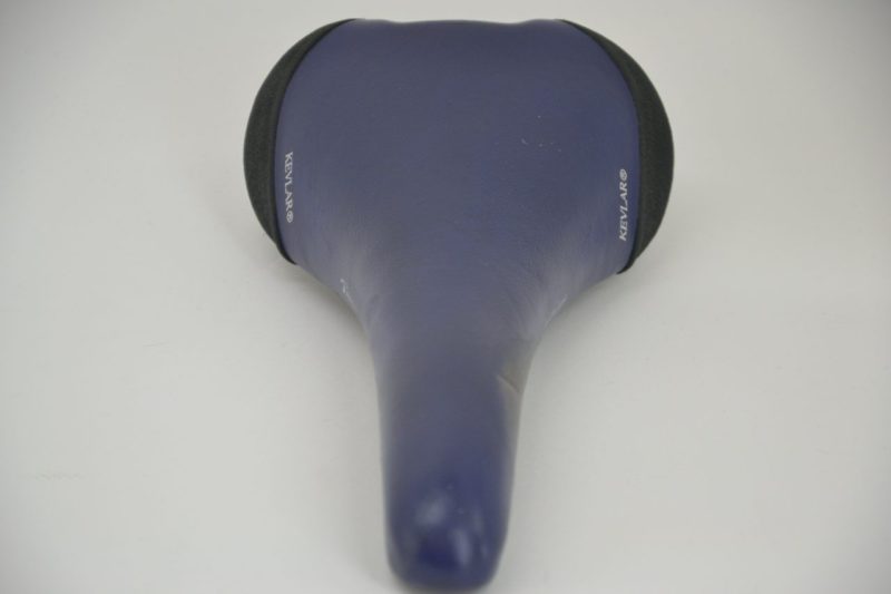 Vintage Selle Italia Flite Titanium saddle in navy blue leather