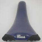 Vintage Selle Italia Flite Titanium saddle in navy blue leather