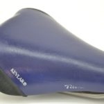 Vintage Selle Italia Flite Titanium saddle in navy blue leather