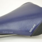 Vintage Selle Italia Flite Titanium saddle in navy blue leather