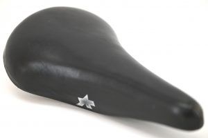 Assos Maier black leather racing Saddle from the late 1970’s