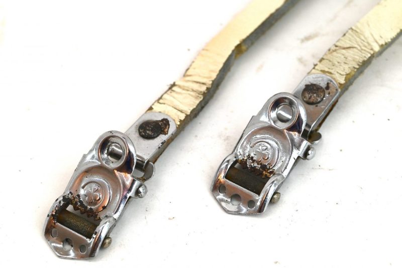 Vintage Colnago Leather Toestraps White