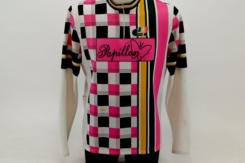 Gianni Motta Long Sleeve Jersey mid '80s Pink Black and White