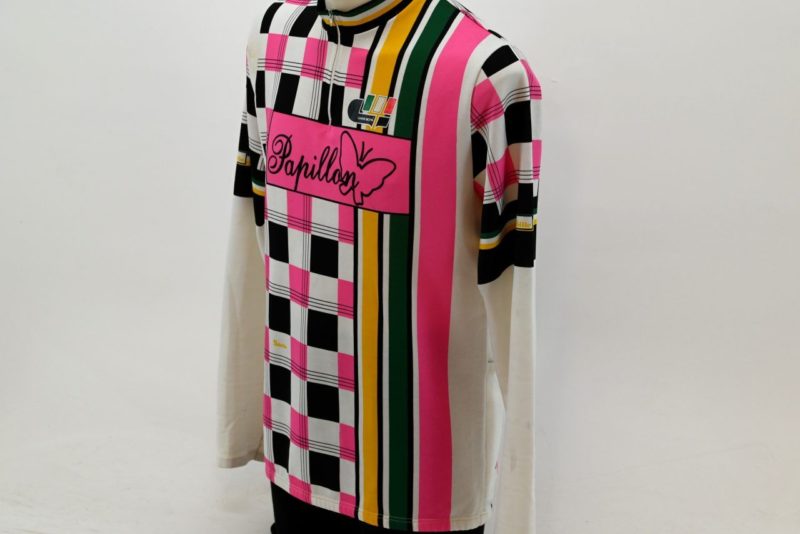 Gianni Motta Long Sleeve Jersey mid '80s Pink Black and White