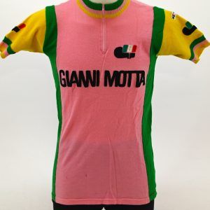 Vintage Gianni Motta Italian Wool Cycling Jersey Pink