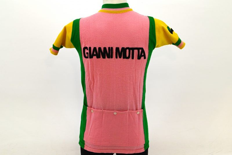 Vintage Gianni Motta Italian Wool Cycling Jersey Pink