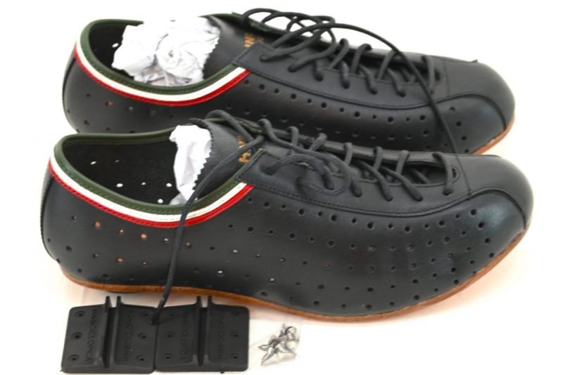 Vintage HNB Bicycle Classic Cycling Shoes Black Perforated Leather