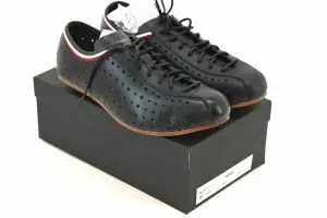 Vintage HNB Bicycle Classic Cycling Shoes Black Perforated Leather